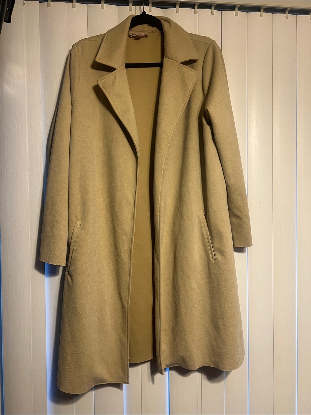 Philosophy Camel Single-Breasted Trench Coat